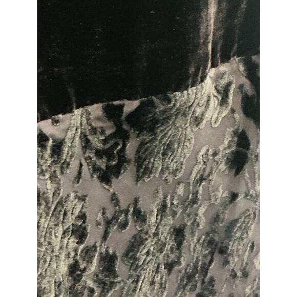 Silkland Womens Babydoll Top Size 6 Black Velvet Burnout Witchy Grunge Goth NEW - Picture 8 of 9